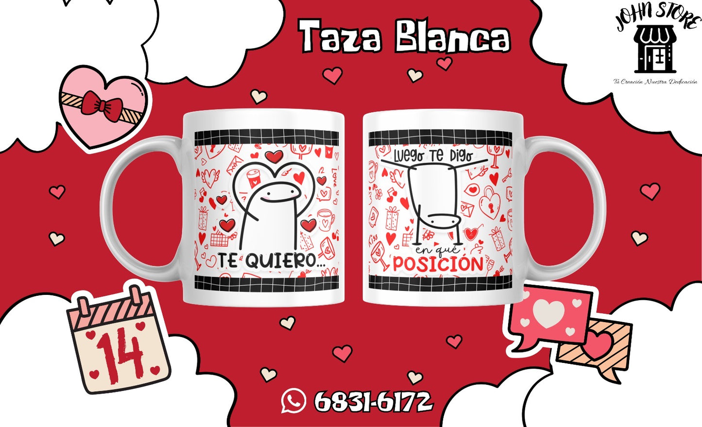 TAZAS SAN VALENTÍN FLORK LOVE