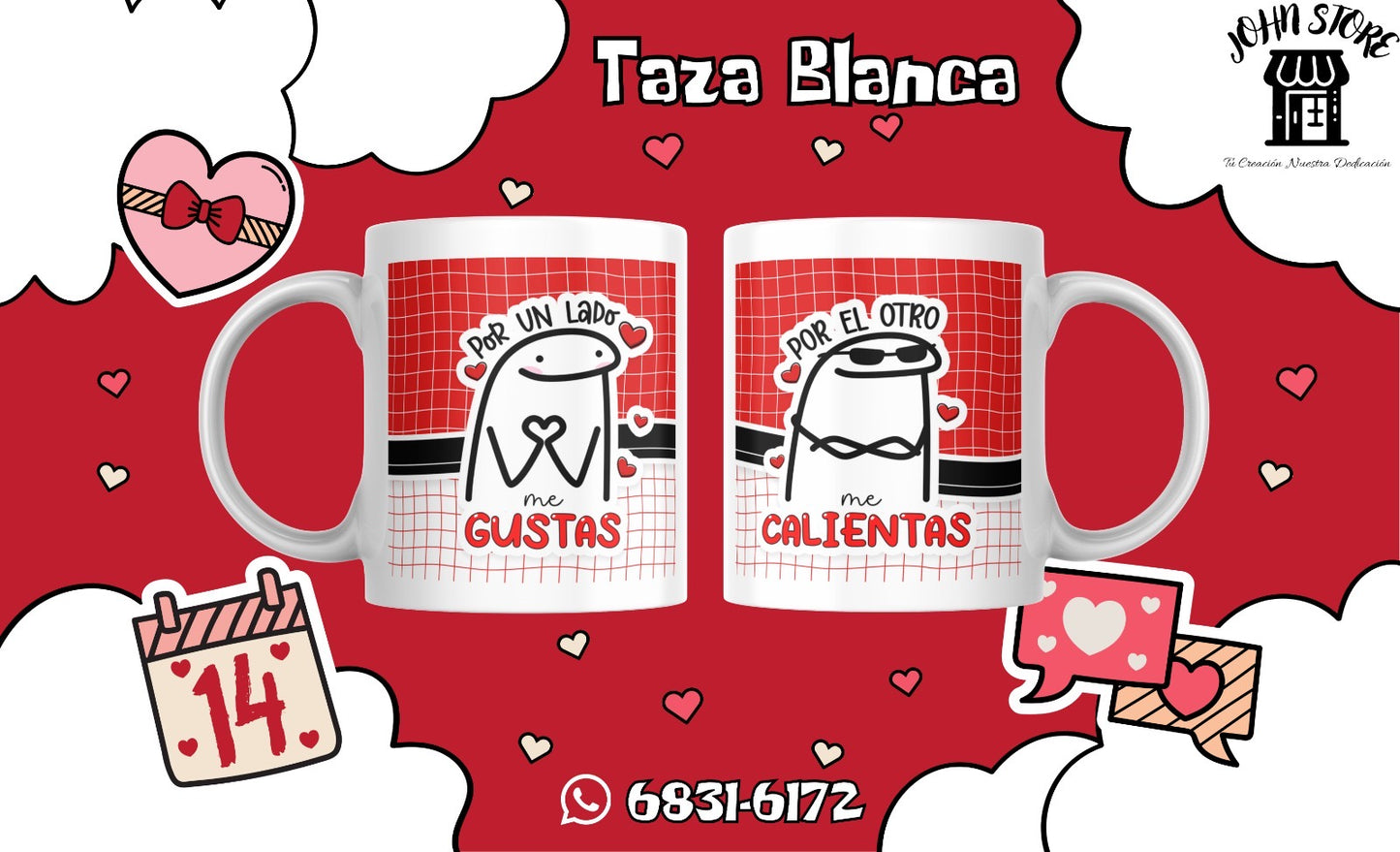 TAZAS SAN VALENTÍN FLORK LOVE
