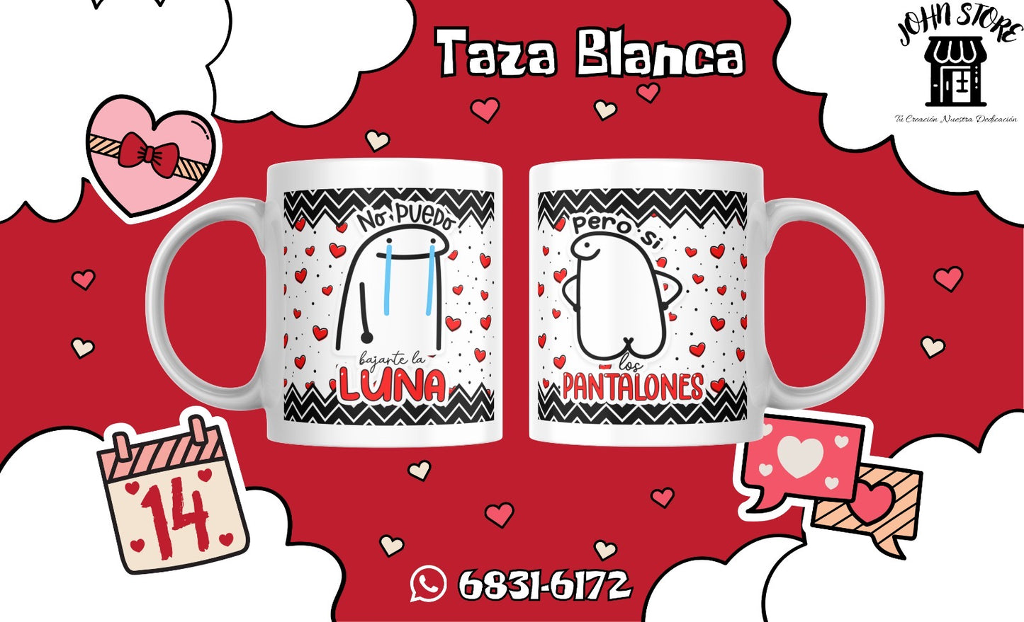 TAZAS SAN VALENTÍN FLORK LOVE