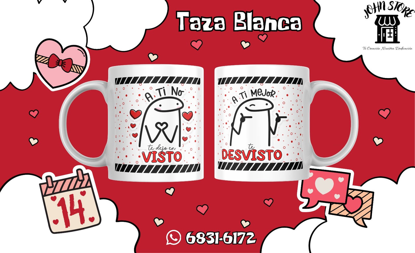TAZAS SAN VALENTÍN FLORK LOVE