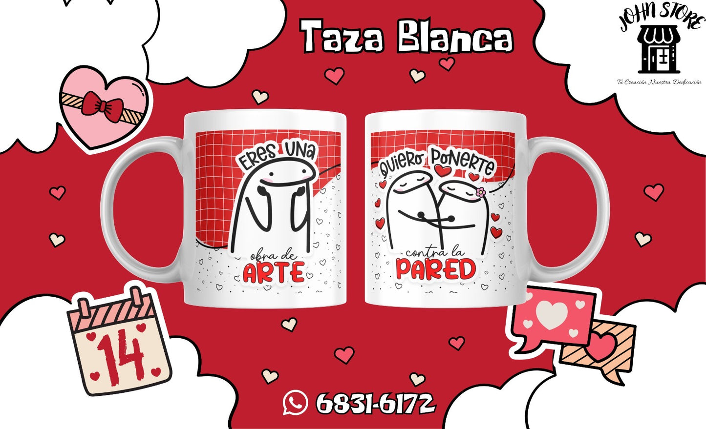 TAZAS SAN VALENTÍN FLORK LOVE
