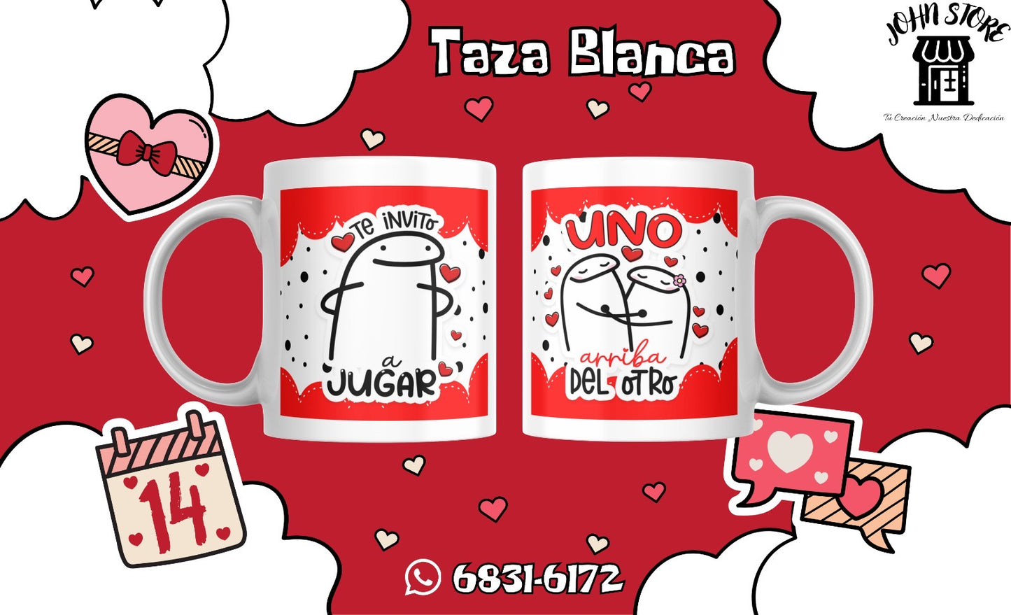 TAZAS SAN VALENTÍN FLORK LOVE