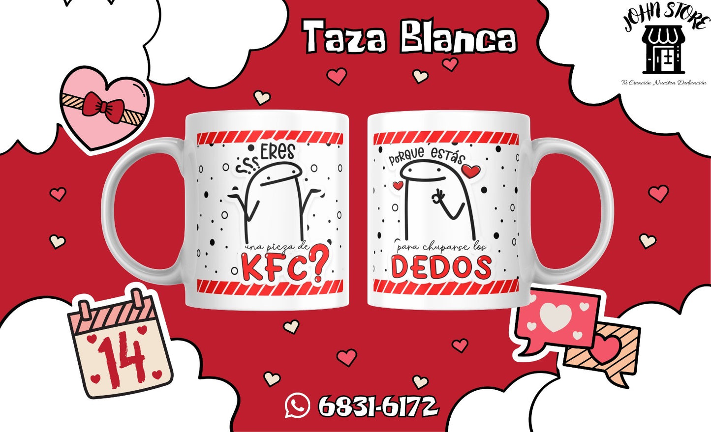 TAZAS SAN VALENTÍN FLORK LOVE