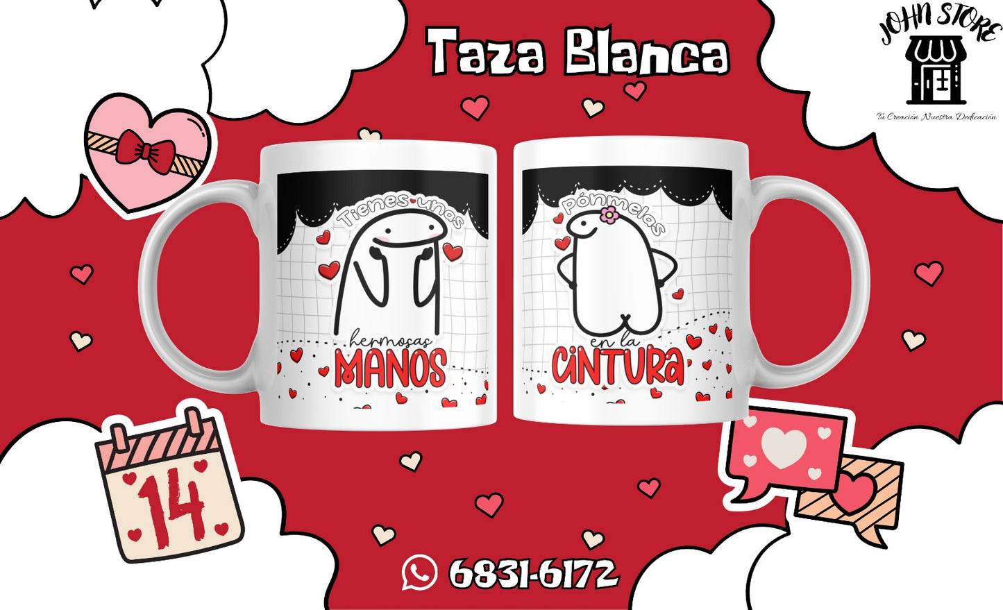 TAZAS SAN VALENTÍN FLORK LOVE