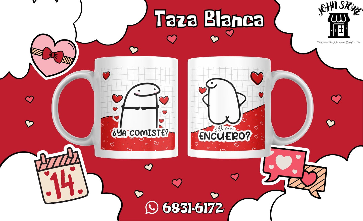 TAZAS SAN VALENTÍN FLORK LOVE